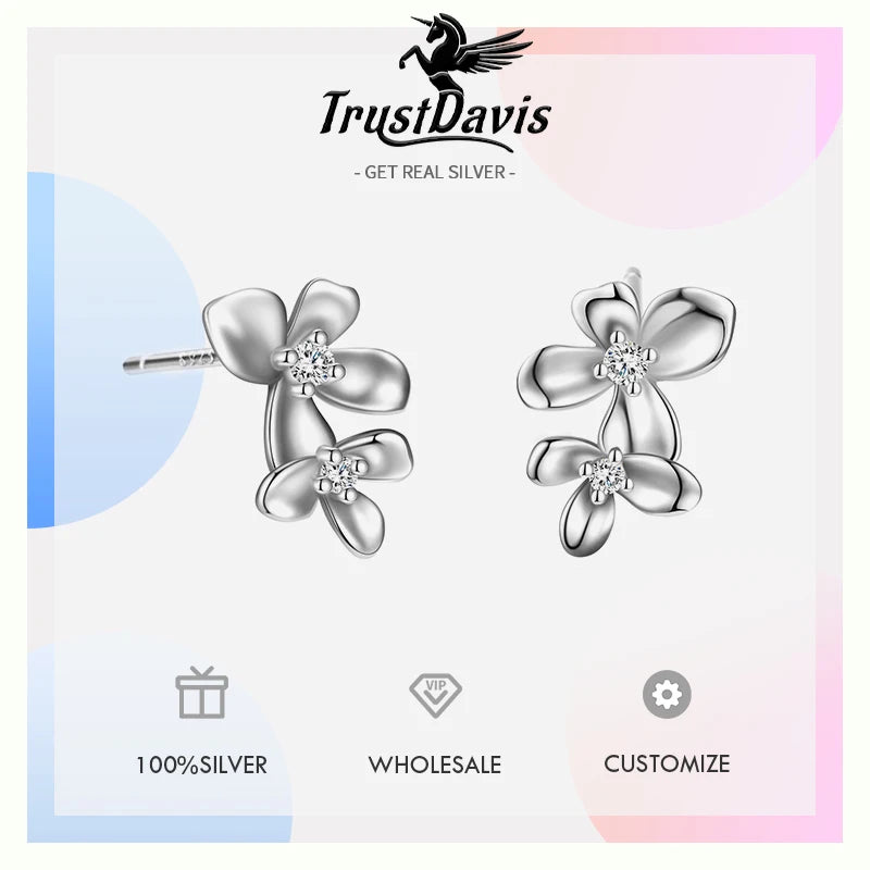 Gardenia Flower Stud Earrings  DS4857