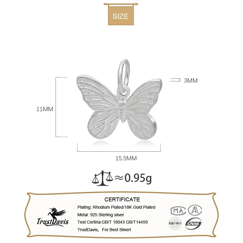 Butterfly Charm Pendant Handmade DIY Accessories DZ115