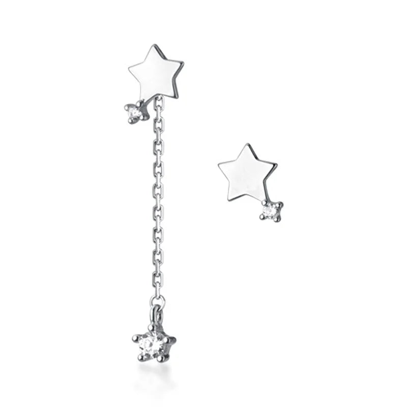 Sweet asymmetric Chsin Star Stud Earrings DS2701