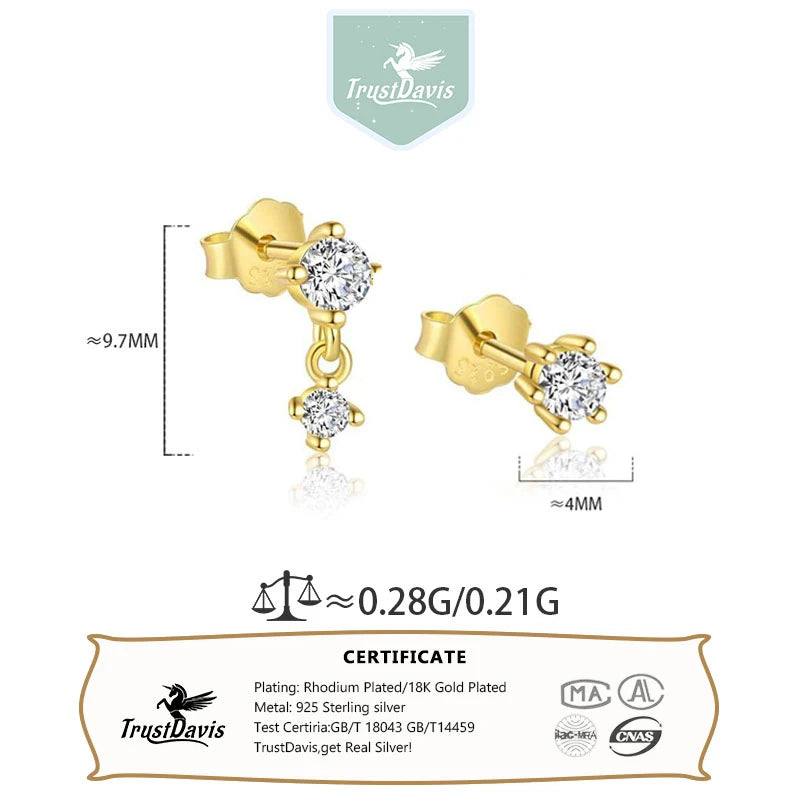 Fashion Simple Zircon Tassel Earrings DS4739