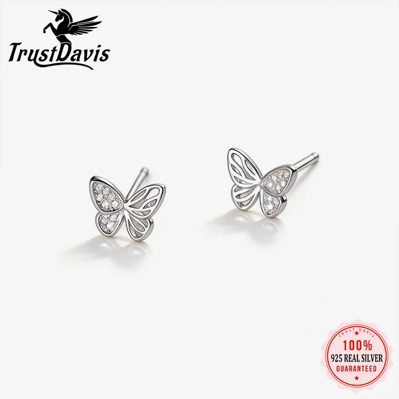Irregular Butterfly Silver Earrings DS4873
