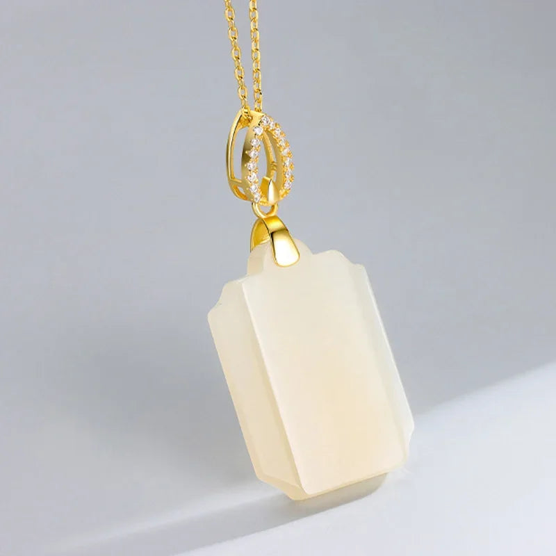 TrustDavis Real 925 Sterling Silver Water Drop Zircon Jade Clip DIY Jewelry Accessories K-gold Plated Pendant Buckle DH0047