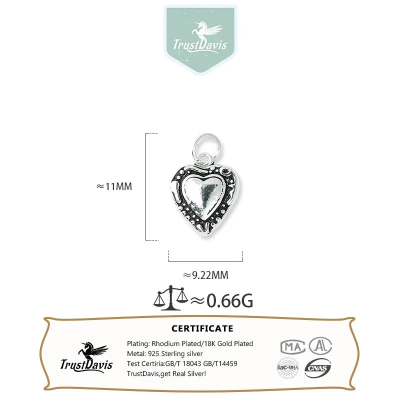 Heart Charm Pendant Handmade DIY Accessories Jewelry DZ1638