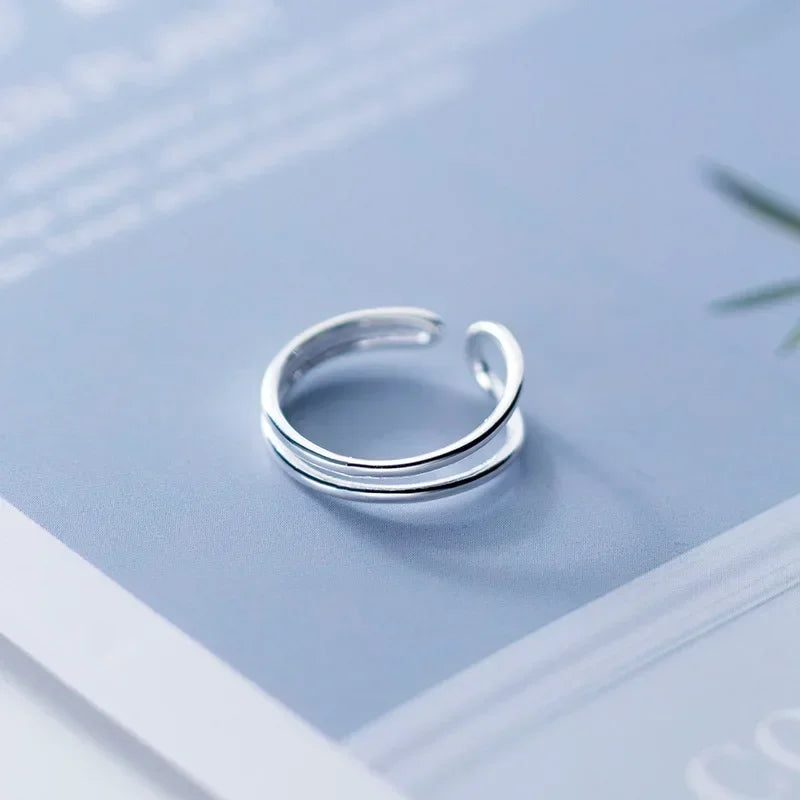 Fashion Double Layer Irregular Adjustable Tail Ring For Women Party Ring Jewelry DA1088