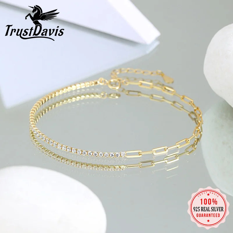 Lock Spliced Zircon Bracelet DS4820