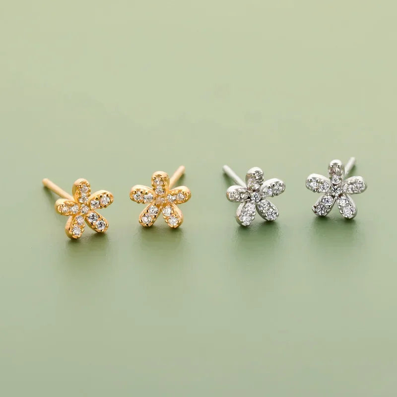 Sweet Flower CZ Stud Earrings DF189