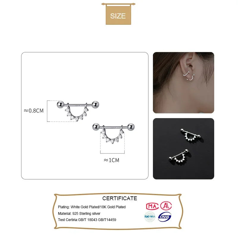Sweet U Shape Dazzling Screw Earring DB1452