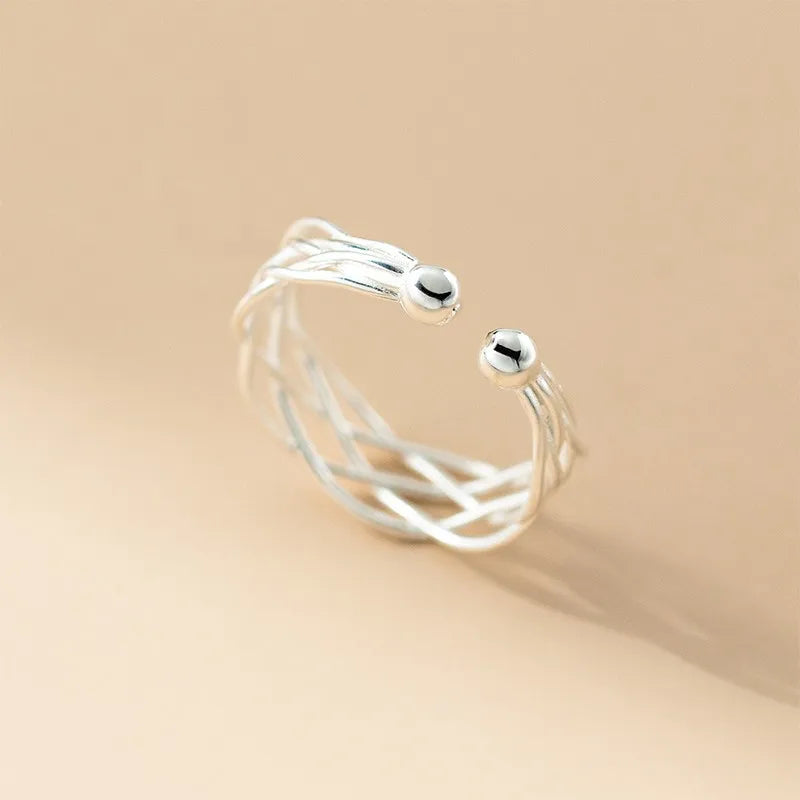Woven Cross-layered Open Ring DS4842