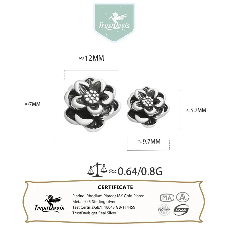 Trendy Lotus Flower Charm Pendant Handmade DIY Accessories DZ1682