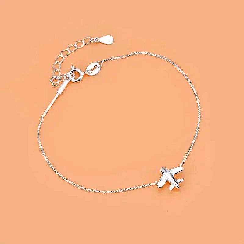 TrustDavis Real 925 Sterling Silver Plane Aircraft Pendant Handmade DIY Necklace Bracelet Accessories Fine 925 Jewelry HY656