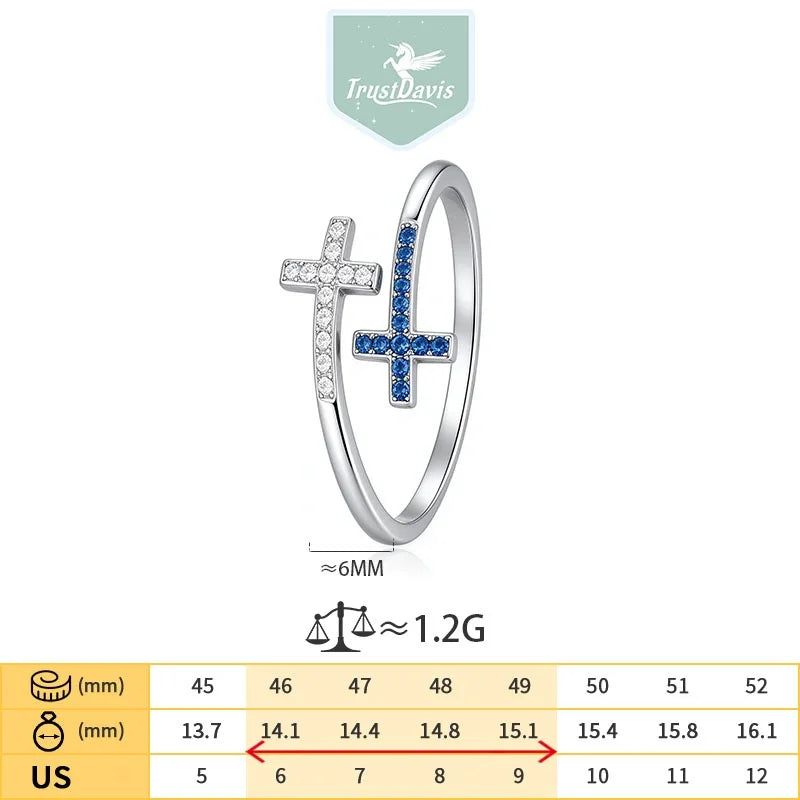 Silver Cross Open Ring DS5026