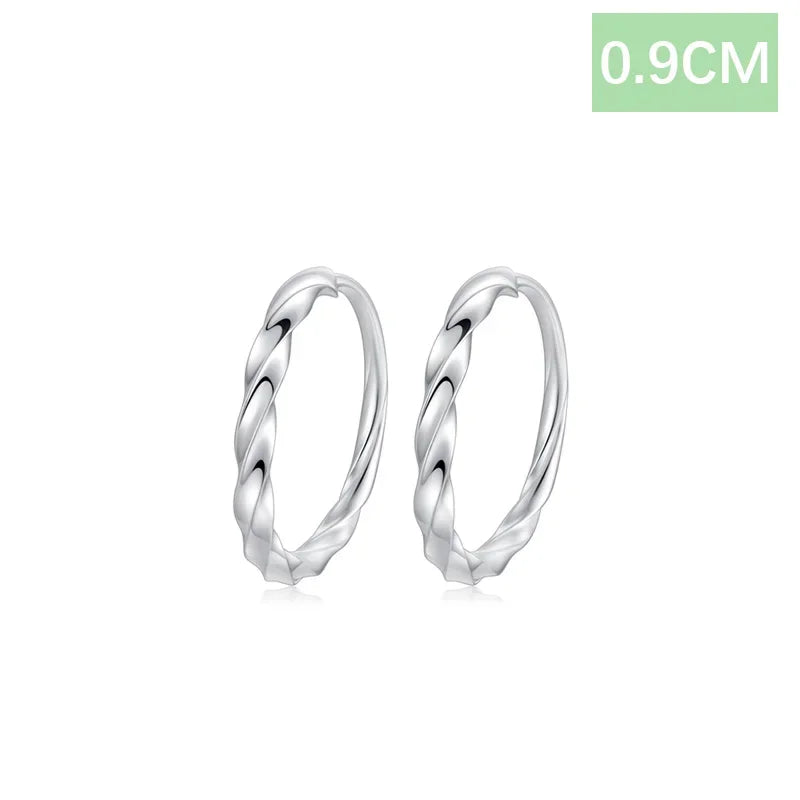 Trusta Genuine 925 Sterling Silver Fashion Sweet Creative Twist Hoop Earring For Women Girl Piercing Earing Jewelry Gift DS2347