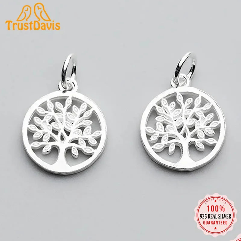 14mm Round Tree Charm Pendant  DZ118