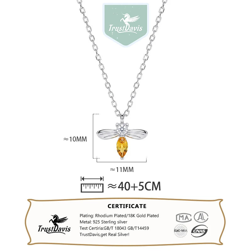 Animal Bee Zircon Necklace for Women Daily Wear Jewelry Gift DS4985
