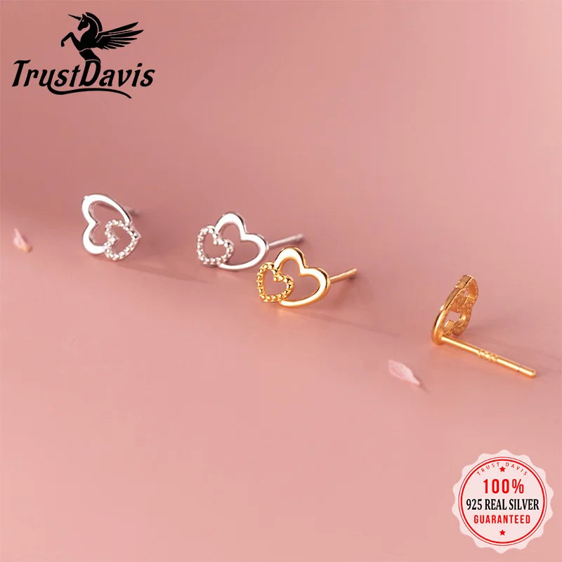 Elegant Openwork Heart-shaped Stud Earrings DS4754