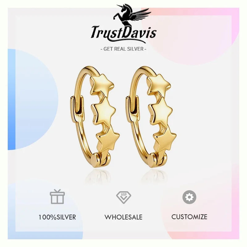Smooth Stars Hoop Earrings DS5021