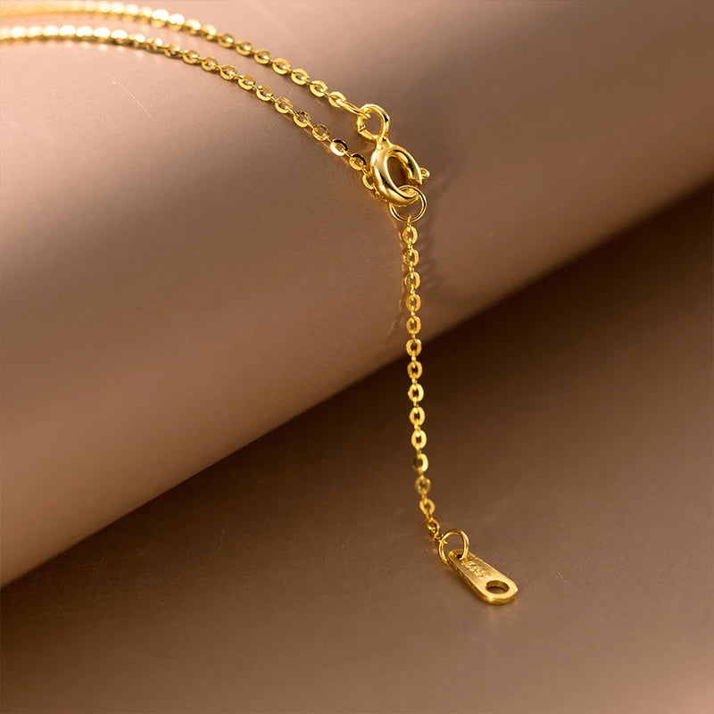 TrustDavis Real 925 Sterling Silver Fashion Simple Heart-shaped Hollow Zircon Necklacefor Women Girls Gift Fine Jewelry DS4700