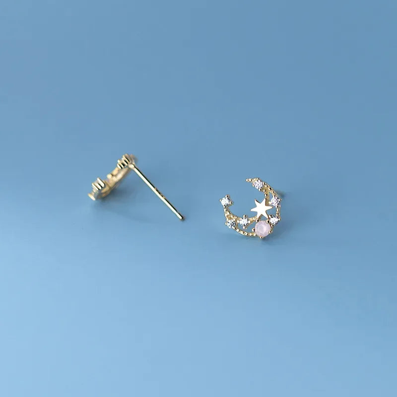 Moon Star Shiny Stud Earrings DA2424