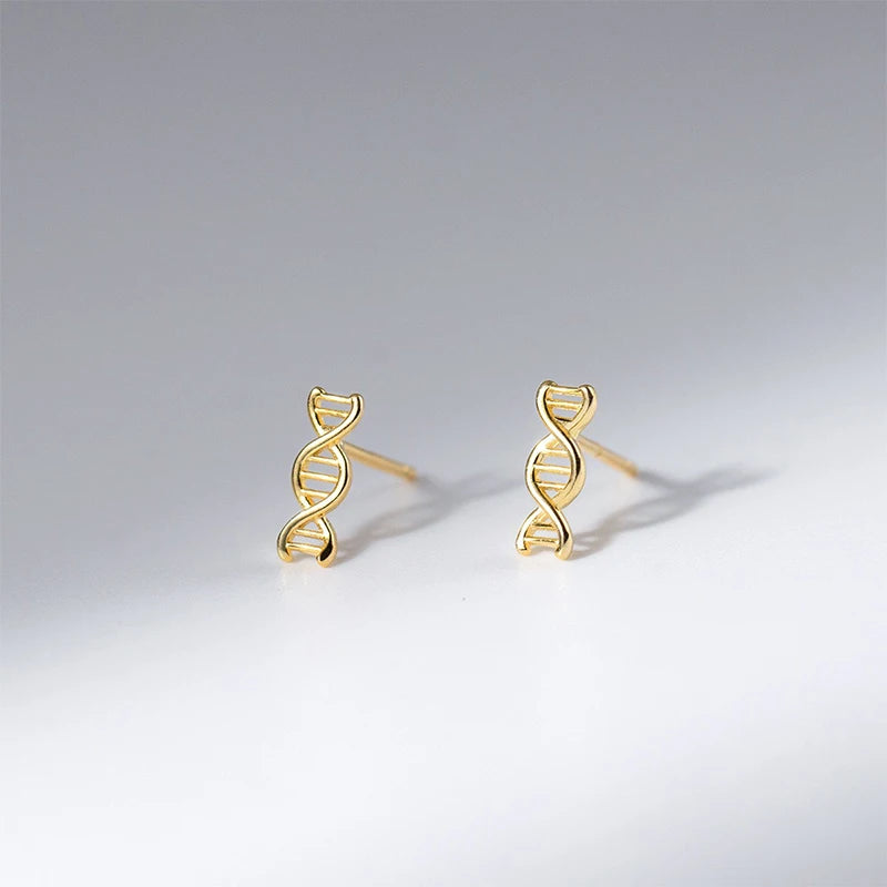 DNA Stud Earrings Minimalist Double Helix Earrings DS5001