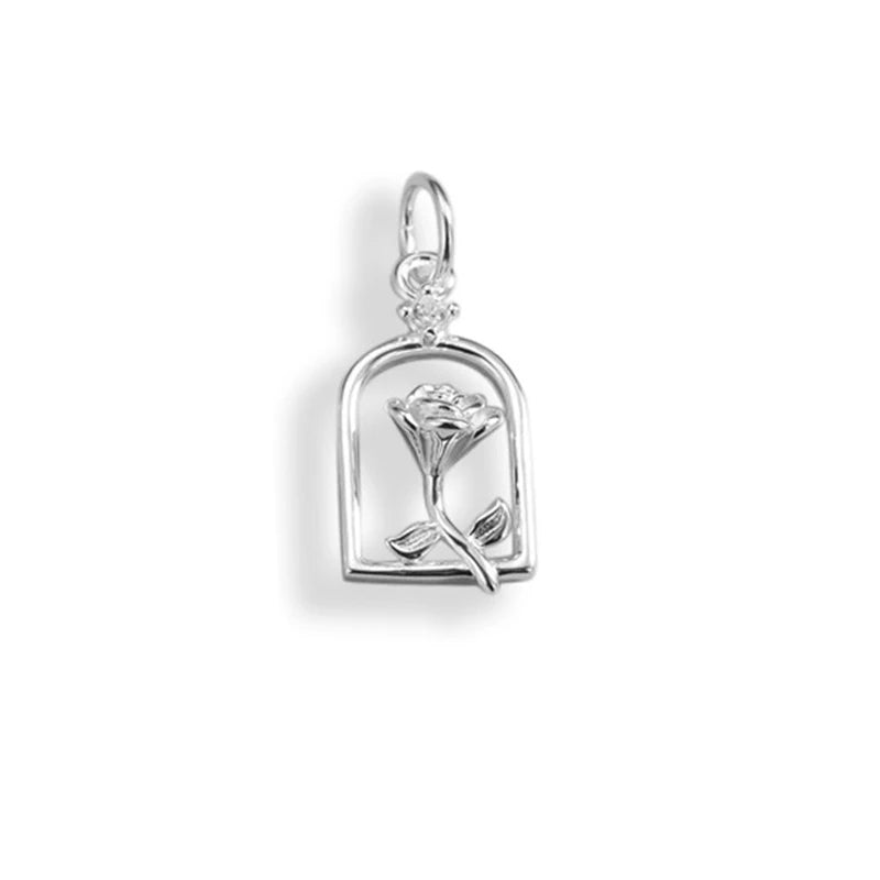 Fashion INS Rose in A Bottle Charm Pendant DZ1790