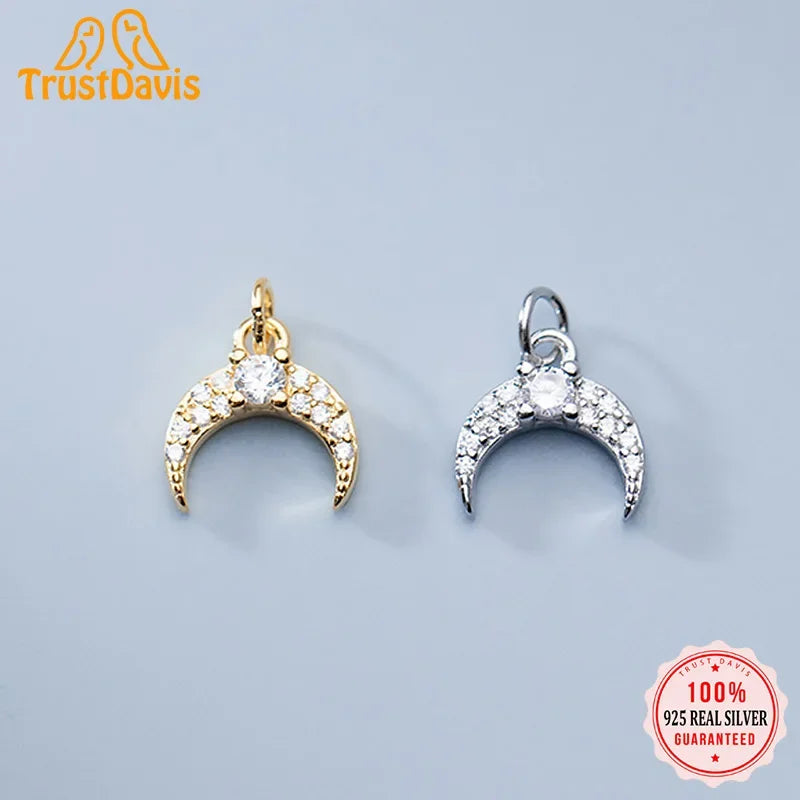 Moon CZ Cute Charm Pendant DIY Accessories DZ44