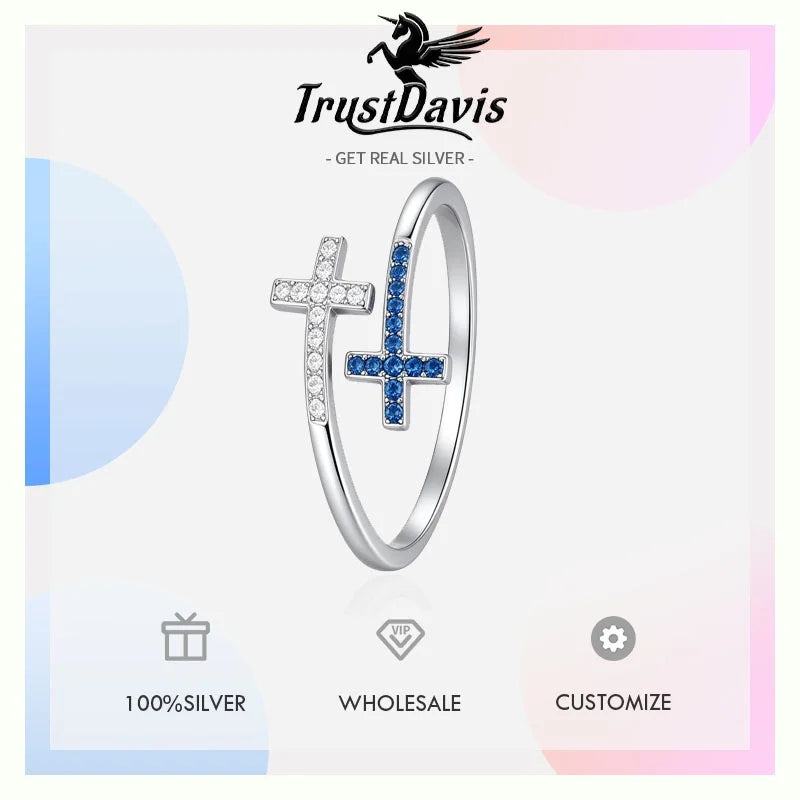 Silver Cross Open Ring DS5026