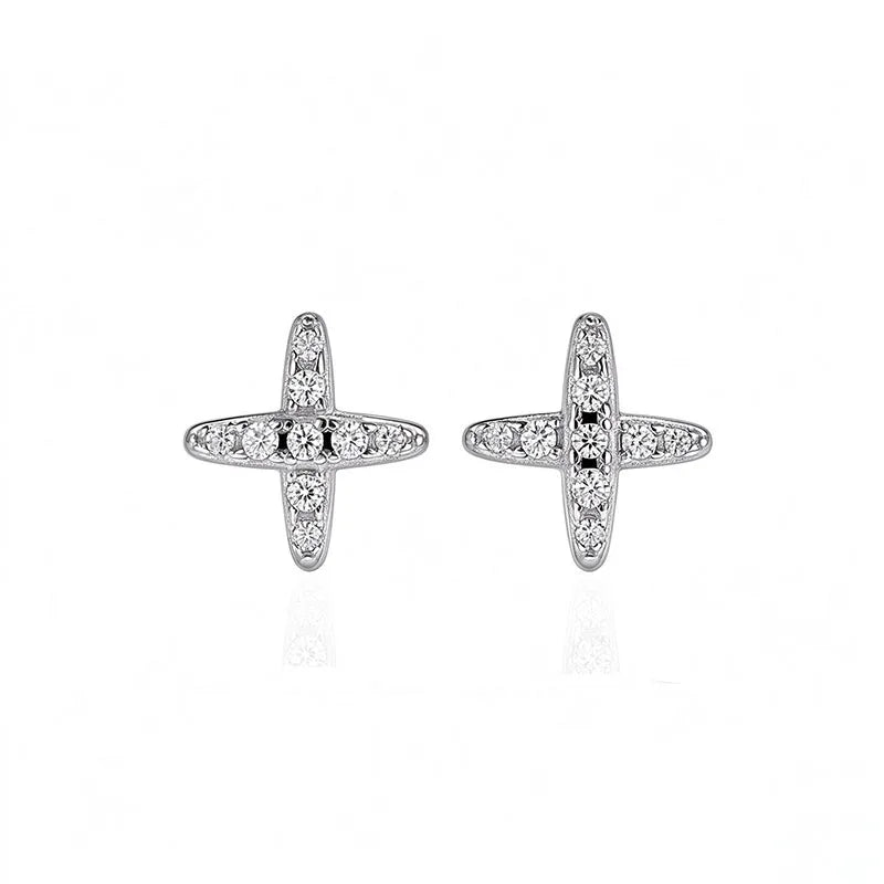 Silver Star Moissanite Stud Earrings DS5016