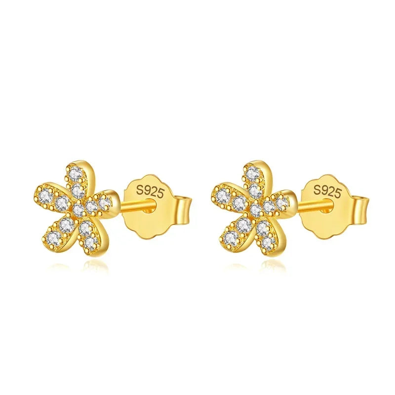 Sweet Flower CZ Stud Earrings DF189