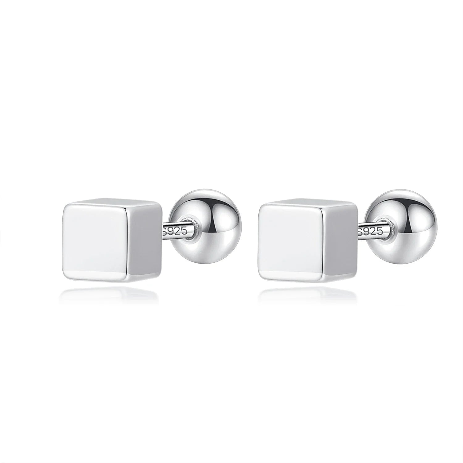 Square Bead Screw Stud Earrings DA2838