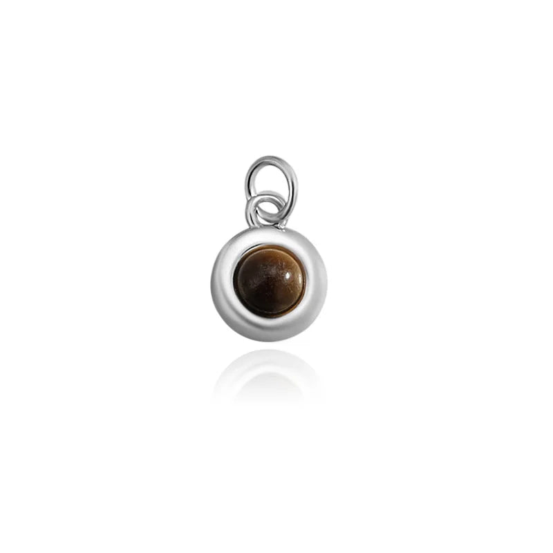 Tiger Eye Stone Sun Charm Pendant DZ1738