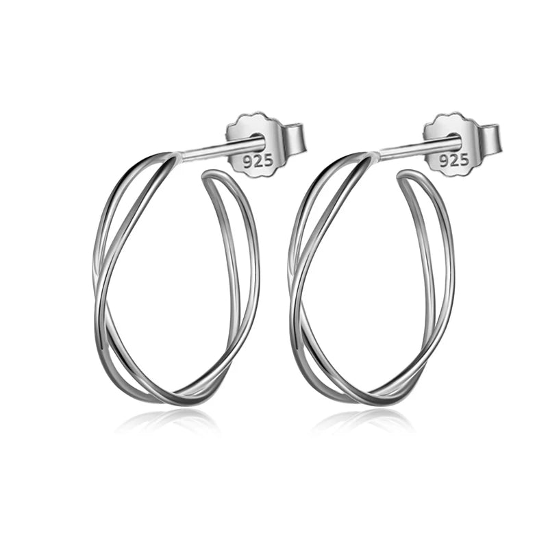 Plain Hoop Cross Earrings DS4248