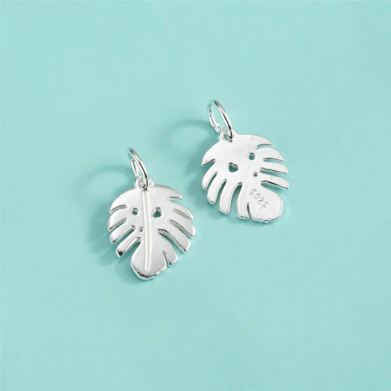 Leaf Charm Pendant Dainty Minimalist Shiny Hollow Cutout DZ1895