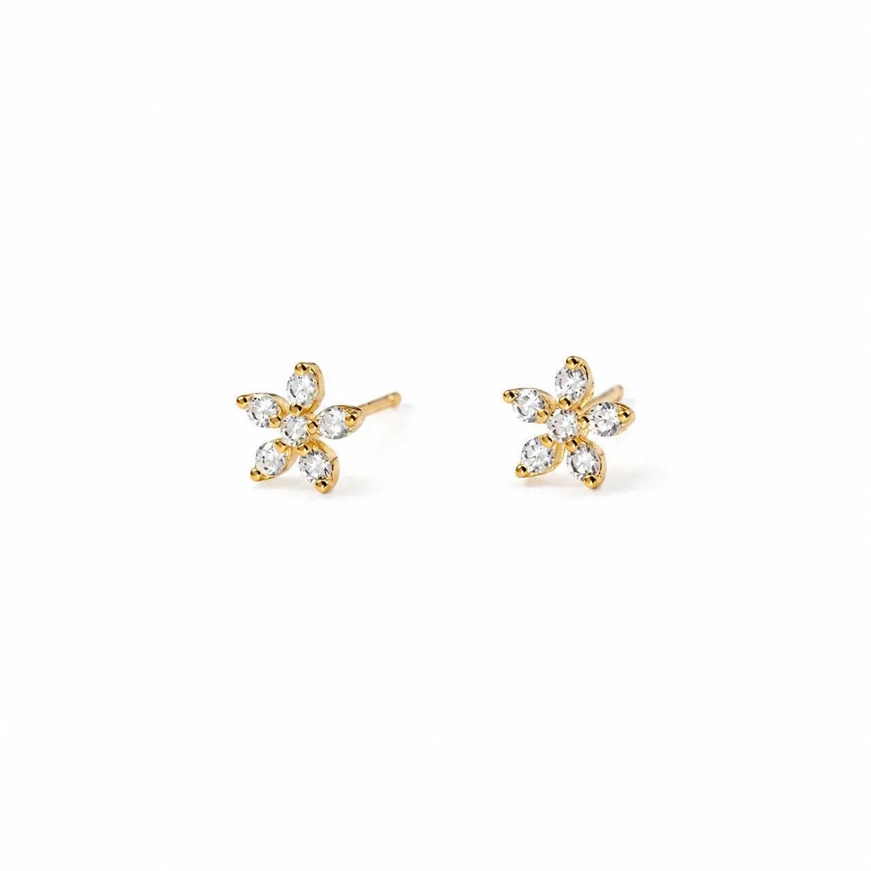 Fshion Cherry Blossom Zircon Stud Earrings for Women DS4965