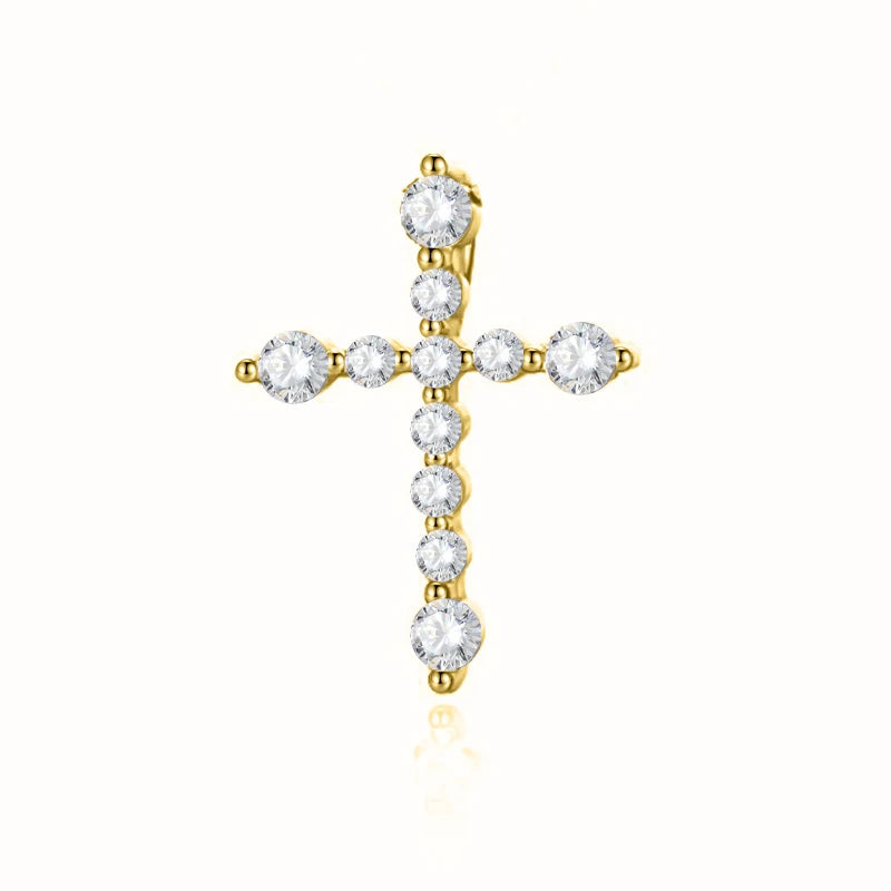 TrustDavis Real 925 Sterling Silver Casual Cross Charm Pendant Punk Handmade DIY Accessories Fine Jewelry Wholesale  DZ1676