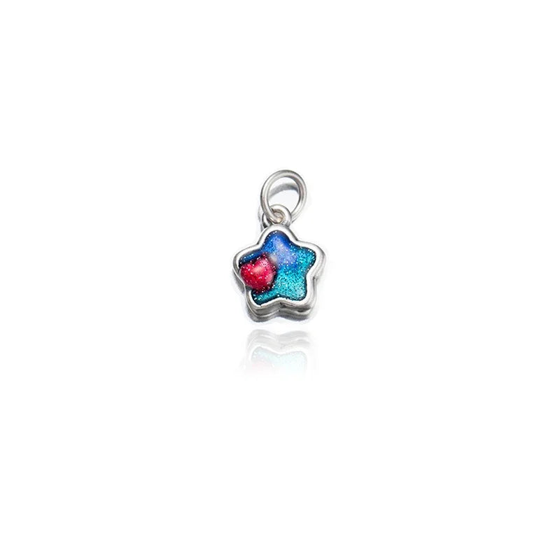 TrustDavis Real 999 Sterling Silver Fashion Star Charm Pendant Handmade DIY Accessories Wholesale DZ1678