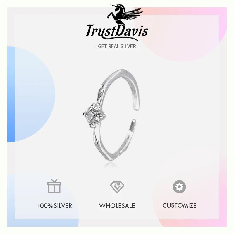 Fashion and Simple Zircon Open Ring DS4759