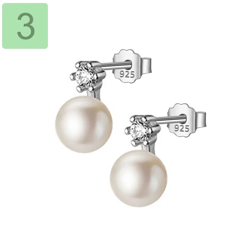 Fashion Pearl CZ Stud Earrings DA2125