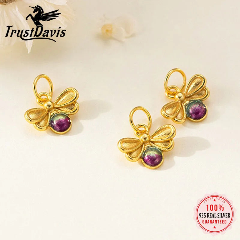 Fine Pendant Gold Insect Firefly Small Gift  DZ1907