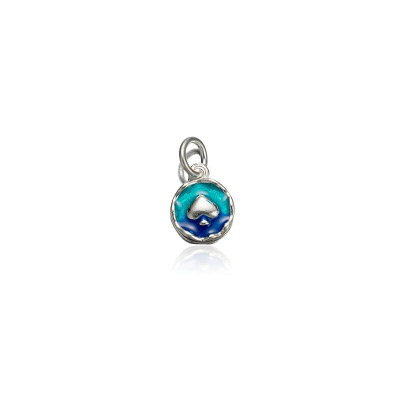 TrustDavis Real 925 Sterling Silver Fashion Love Round Charm Pendant Handmade DIY Accessories Wholesale DZ1679