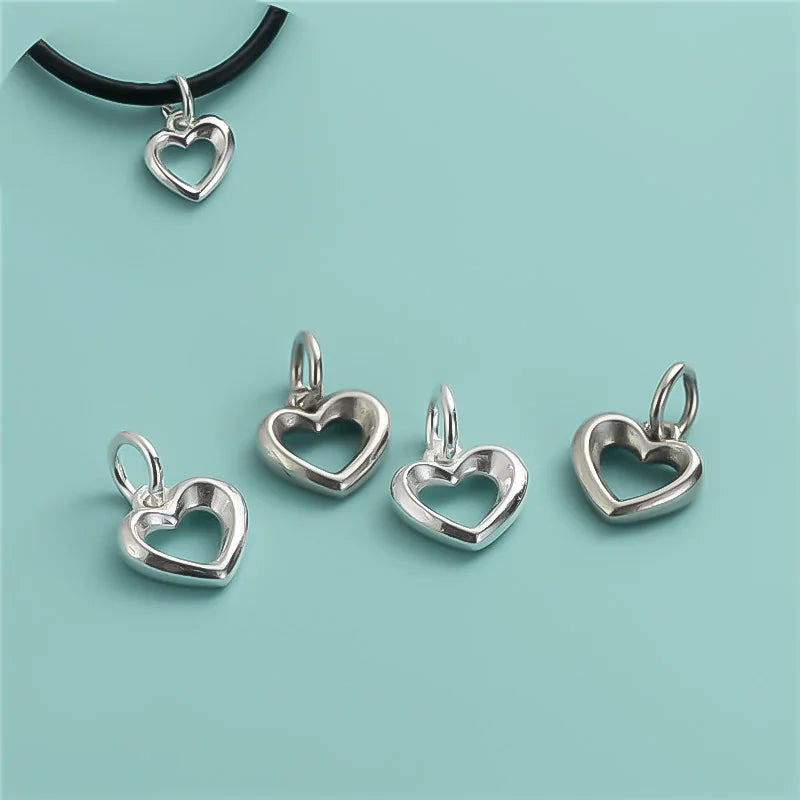 Hollow Heart Charm Pendant for Women Handmade DIY Accessories Jewelry DZ1032
