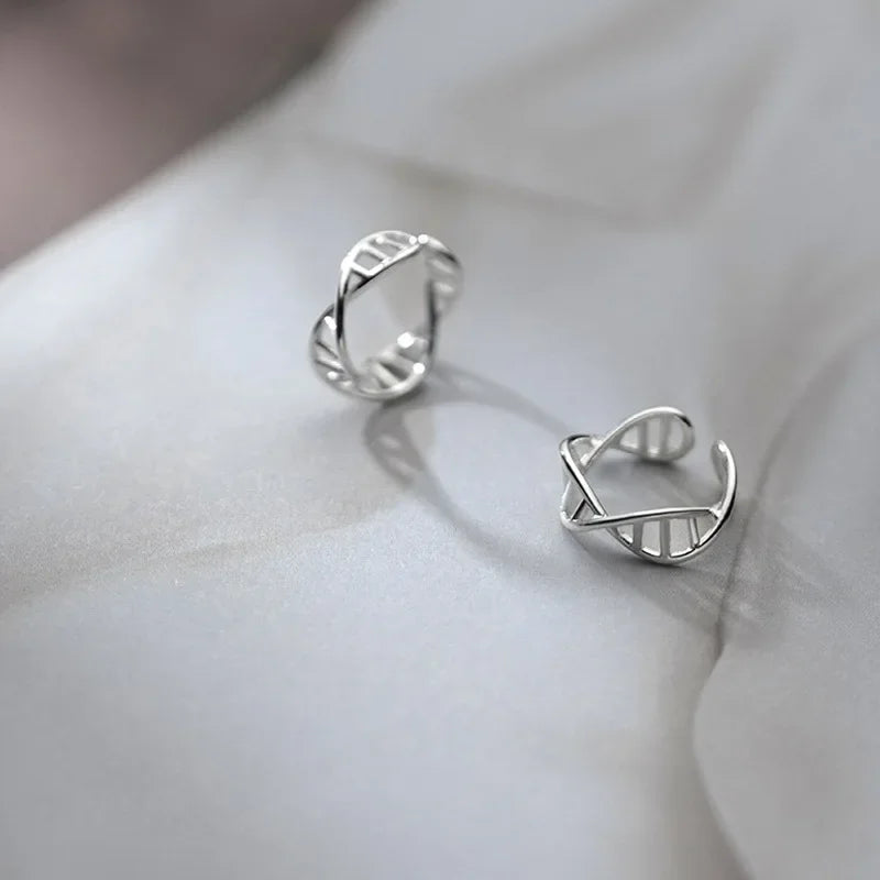 TrustDavis Real 925 Sterling Silver Fashion Hollow Out Wave Clip Earrings For Women Wedding Party Valentine's Day Jewelry DB146