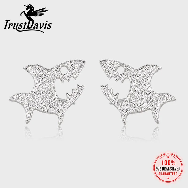 Frosted Shark Earrings DS4915