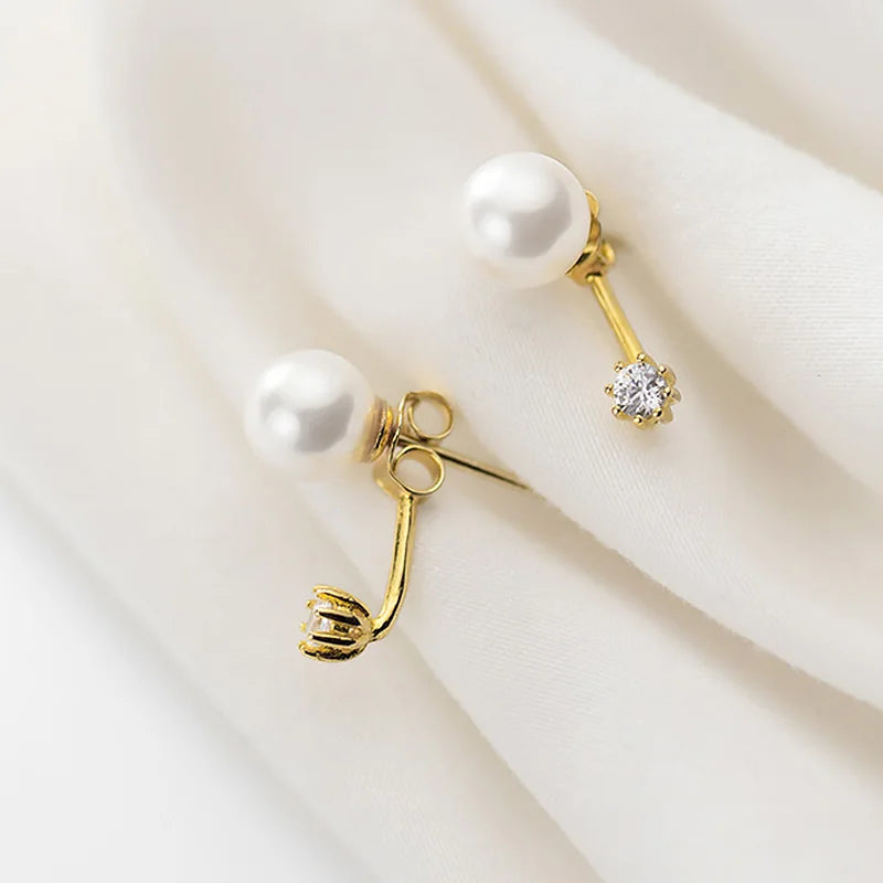 Simple Pearl CZ Stud Earring DA1724