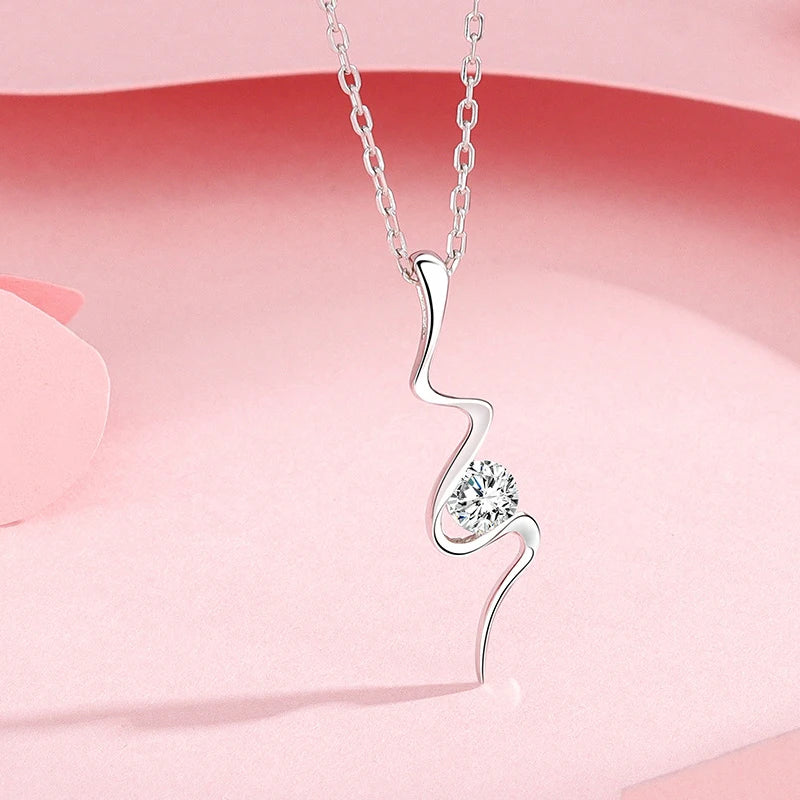 TrustDavis Real 925 Sterling Silver Personality Fashion Lightning CZ Charm Pendant Handmade DIY Accessories Fine Jewelry HY199