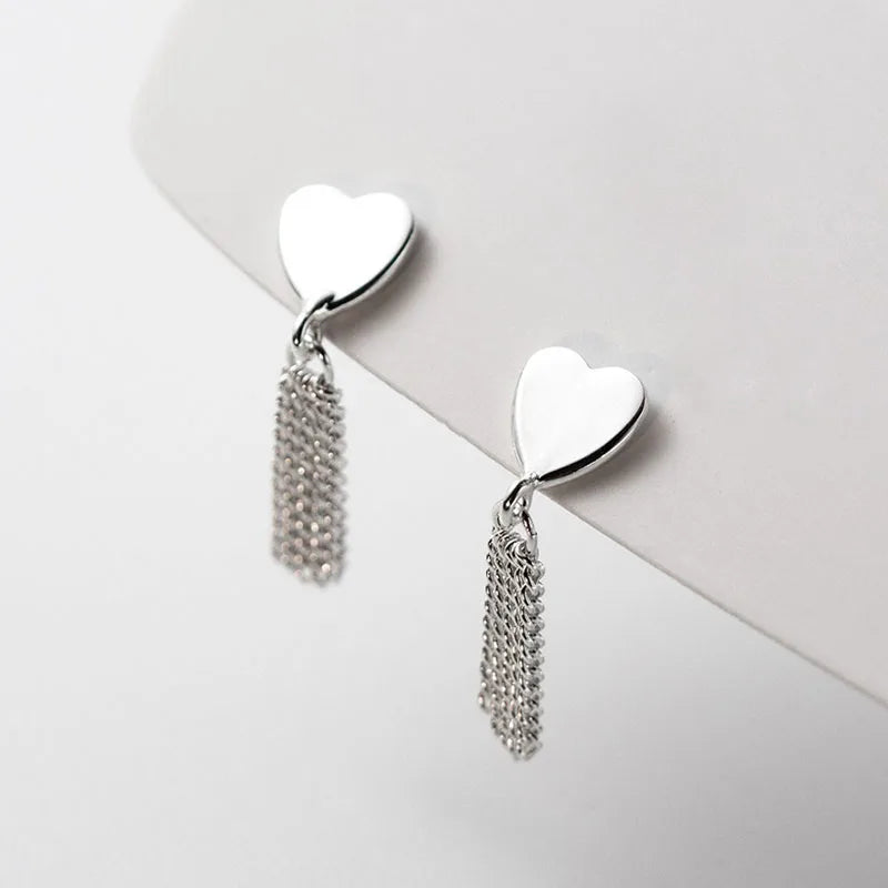 Fashion and Elegant Heart-shaped Tassel Earrings DS4935
