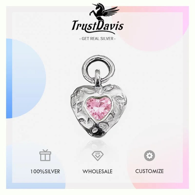 Textured Heart Charm Pendant DZ1886