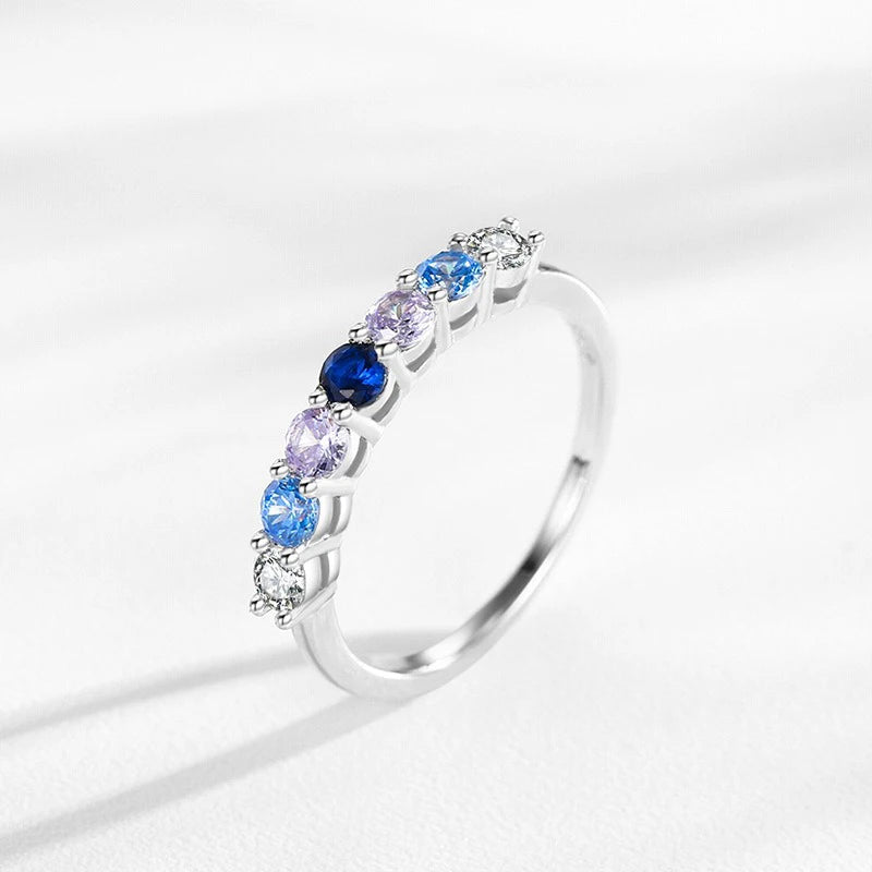 TrustDavis Plata de Ley 925 auténtica anillo de moda y banda Simple para mujer anillo redondo de circonia cúbica para mujer joyería de regalo DS4229