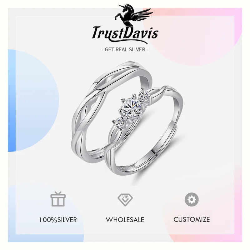Adjustable Zircon Couples Ring DS4764