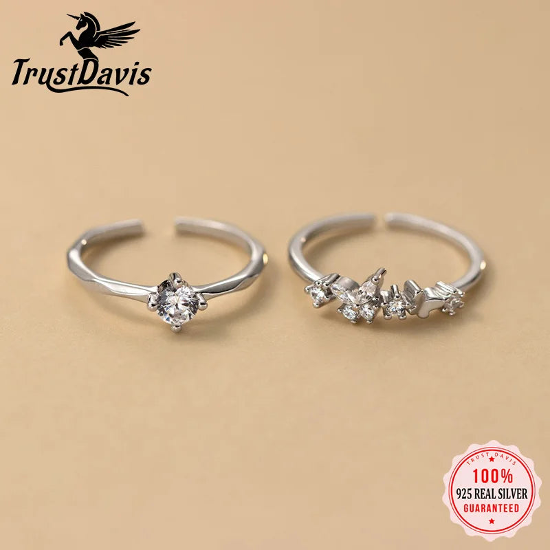 Fashion and Simple Zircon Open Ring DS4759