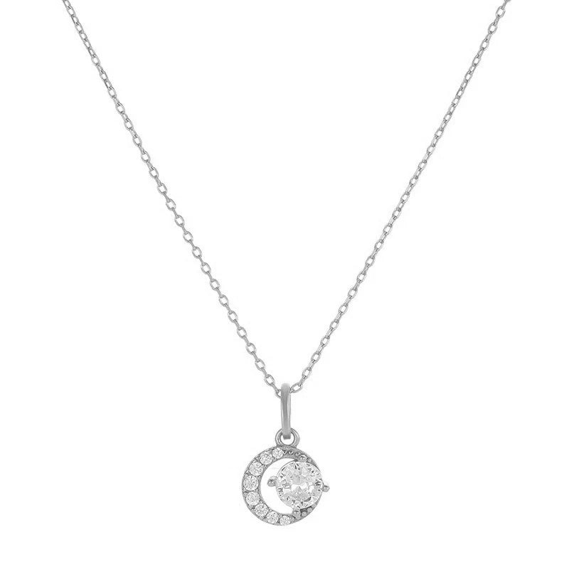 Moon Zircon Pendant Necklace DS4854